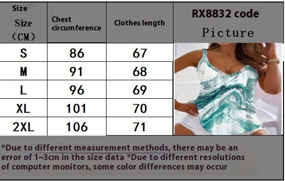 Large Size Women's Clothing New Printing Abstract Sexy Camisole Women